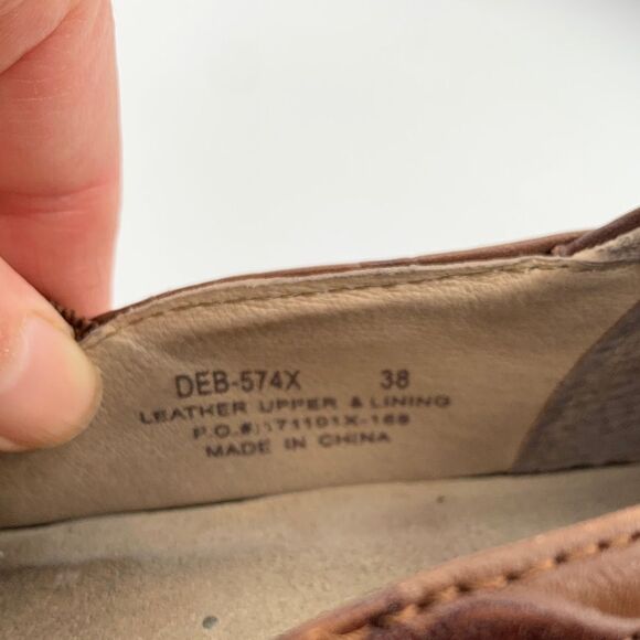 Alegria Brown Floral stamped leather Slip-On Shoes nurse teacher comfort shoe 38 - Picture 14 of 14